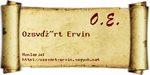 Ozsvárt Ervin névjegykártya