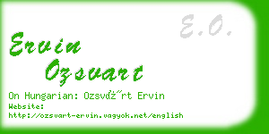 ervin ozsvart business card